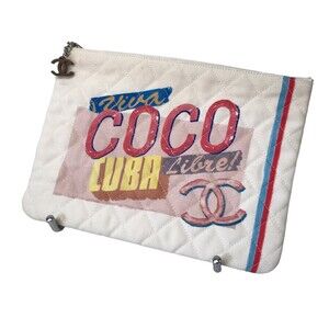 Chanel Coco Cuba Clutch Bag White